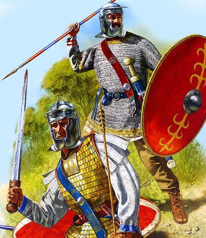 Римские солдаты III века н.э. Художник — Джон Шумейт.