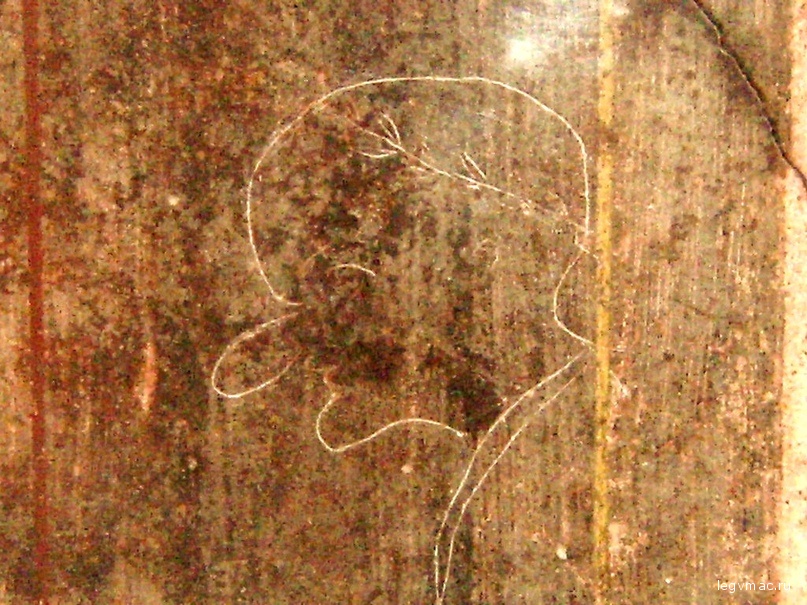 Римское граффити с Виллы Мистерий в Помпеях.
Субъект / жертва этой карикатуры изображается с заостренным подбородком, лавровым венком и довольно большим носом. Латинский текст гласит «Rufus est» (это Руфус)