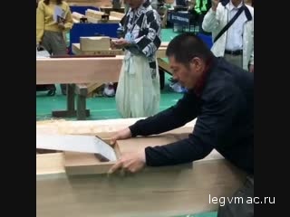Shaving wood with a 300mm wide Kanna blade