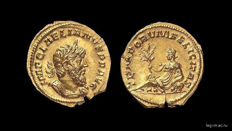 Единственная сохранившаяся золотая монета (ауреус) Лелиана, 268 год. Фото: armstrongeconomics.com