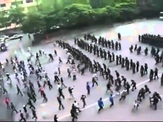 Korean Riot Police Use Ancient Roman Tactics