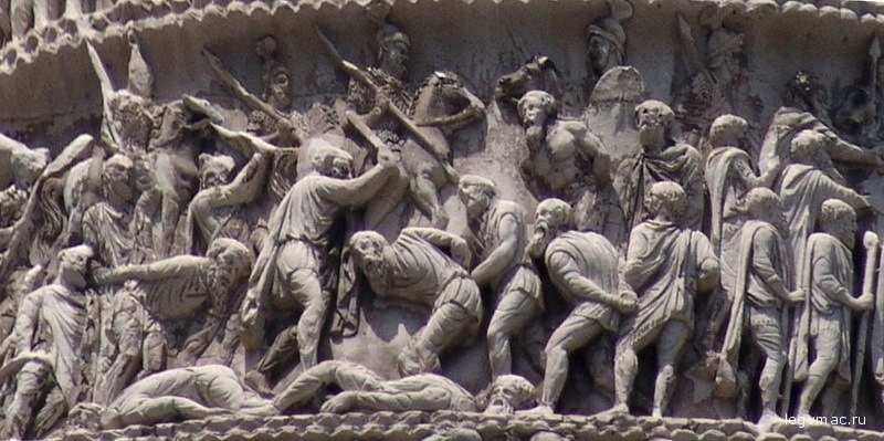 Казнь военнопленных. Рельеф Колонны Марка Аврелия в Риме.