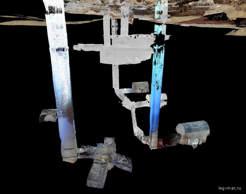 Комплекс гробницы (часть которого показана в этом 3D-лазерном сканировании) состоит из серии тоннелей, которые приводят к многочисленным погребальным камерам.
Авторы: Университет Тюбингена, eScience Center