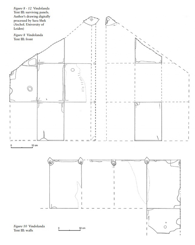 Figure 8 - 12 Vindolanda Tent III: surviving panels.
Author’s drawing digitally processed by Sara Shek (Archol. University of
Leiden)
Figure 8 Vindolanda Tent III: front