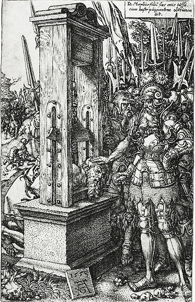 Римский консул Тит Манлий обезглавливает своего сына.
Генрих Альдегревер (Альдеграф)