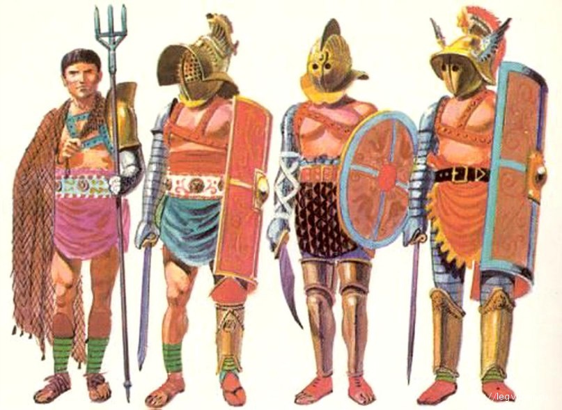 Виды гладиаторов в древнем риме фото с названиями