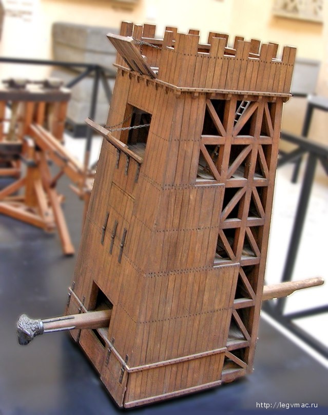 Масштабная модель (1:10) осадной башни.
Инв. № MCR 895.