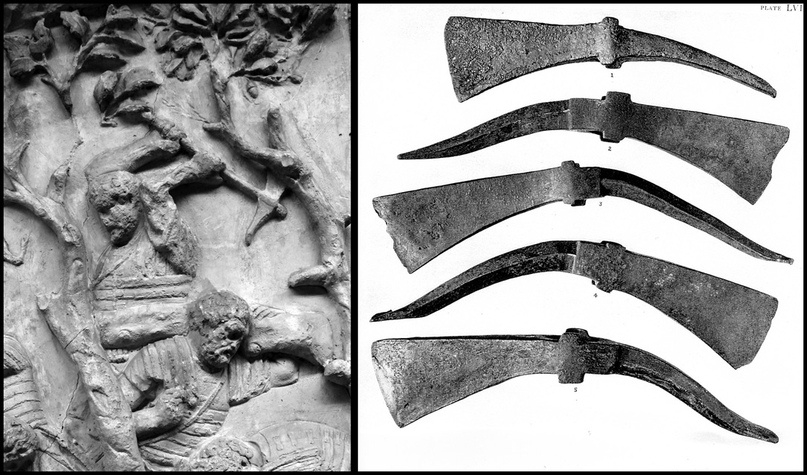 Изображения римского шанцевого инструмента на Колонне Траяна