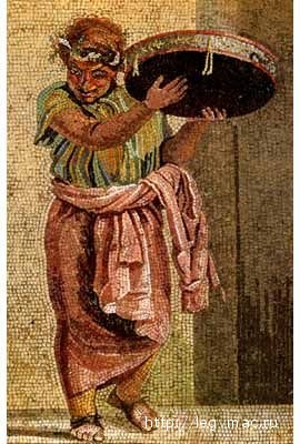 Roman Mosaic 'The Tambourine Player' Excavated from Cicero's villa at Pompeii — Late 1st Century CE