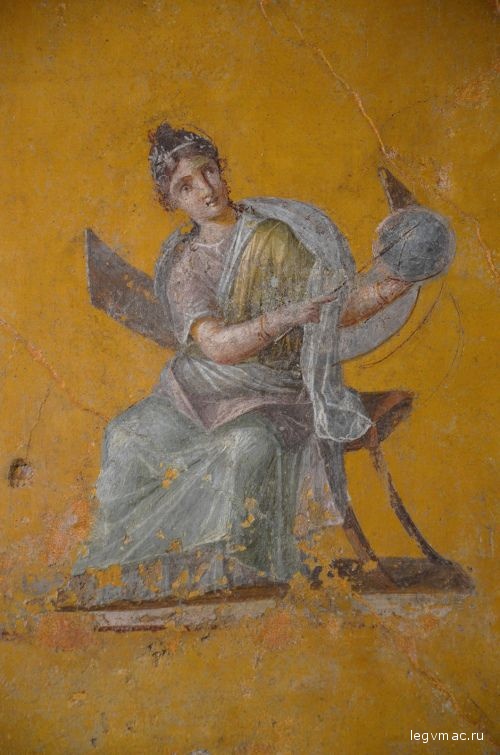Fresco fragment depicting Urania, from the House of Julia Felix in Pompeii, 62-79 AD