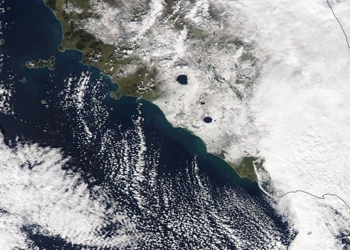 Италия под снежным покровом: фото с космической станции